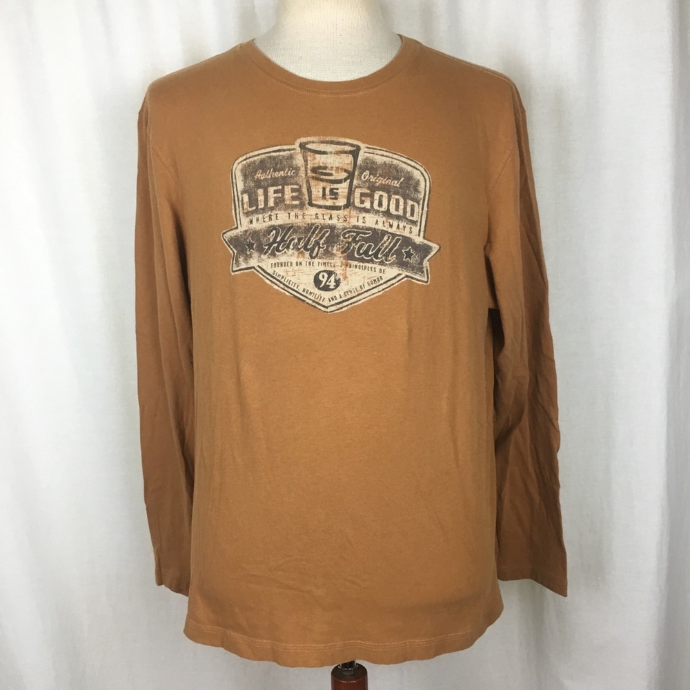 Life Is Good Large T Shirt Crusher Men’s Coffee